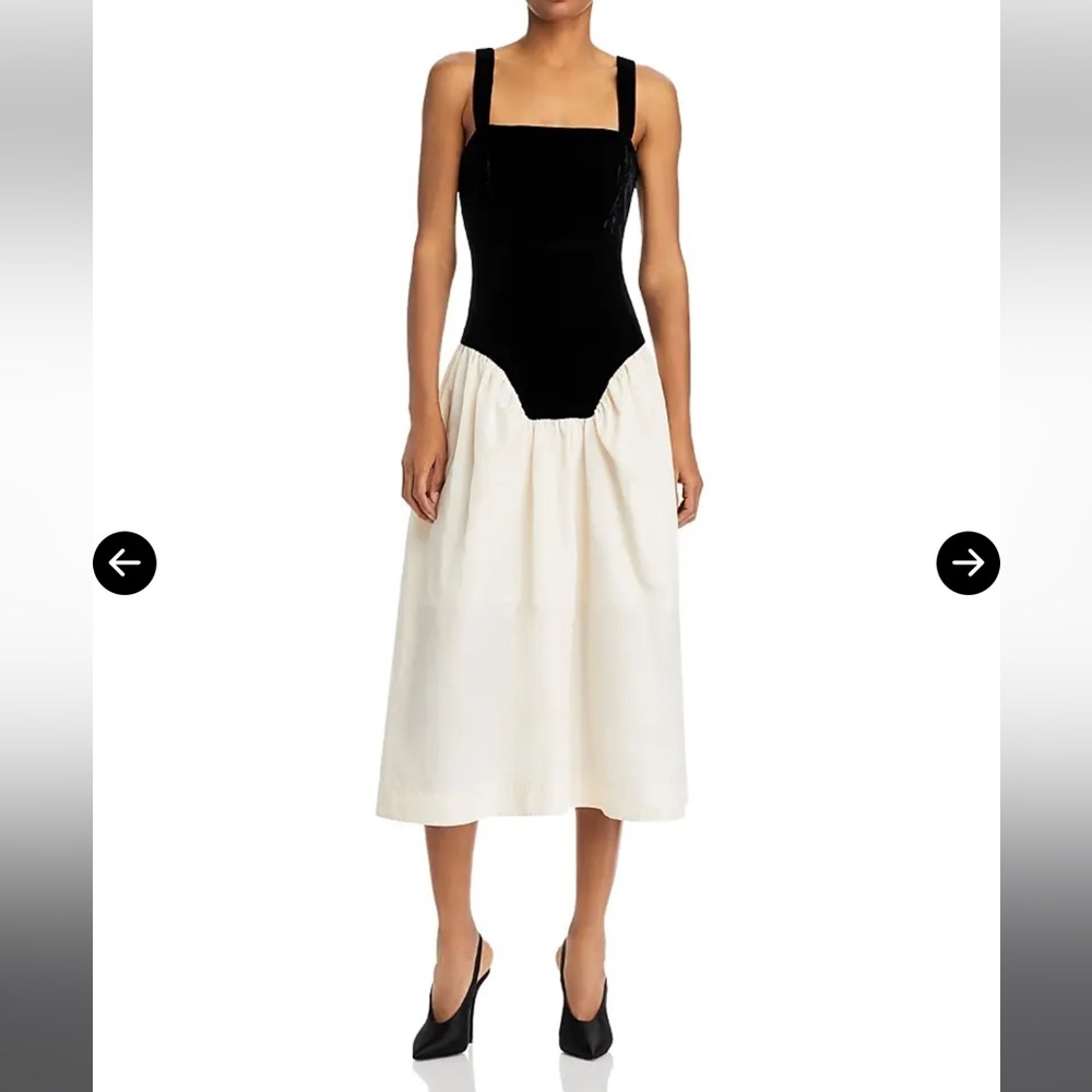 RHODE Black and Cream Midi Skirt